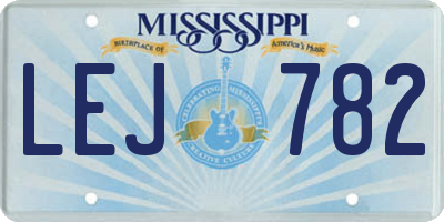 MS license plate LEJ782