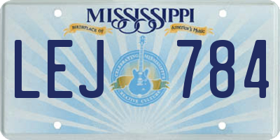 MS license plate LEJ784