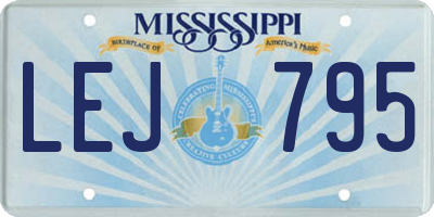 MS license plate LEJ795