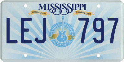 MS license plate LEJ797