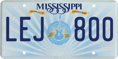 MS license plate LEJ800