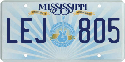 MS license plate LEJ805