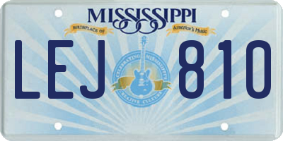 MS license plate LEJ810