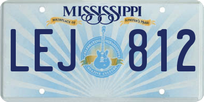 MS license plate LEJ812