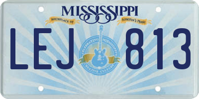 MS license plate LEJ813