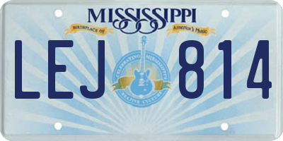 MS license plate LEJ814