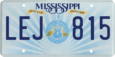 MS license plate LEJ815