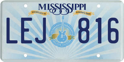 MS license plate LEJ816