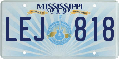 MS license plate LEJ818