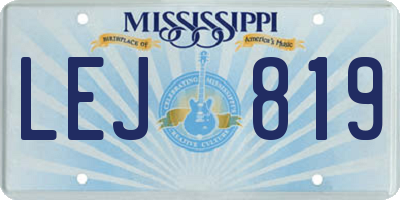 MS license plate LEJ819