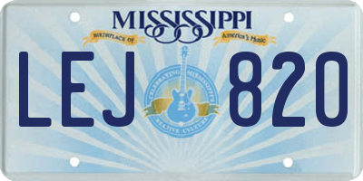 MS license plate LEJ820