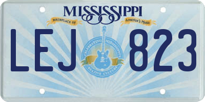 MS license plate LEJ823