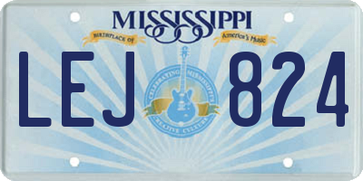MS license plate LEJ824