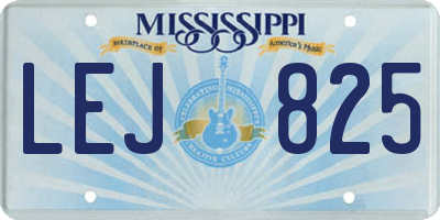 MS license plate LEJ825