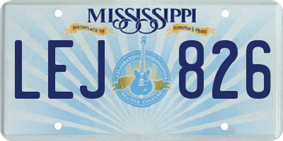 MS license plate LEJ826