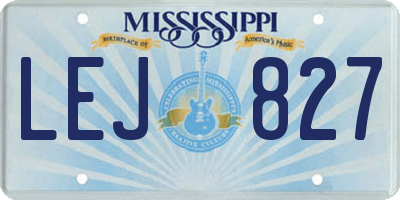 MS license plate LEJ827