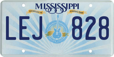 MS license plate LEJ828
