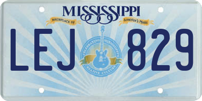 MS license plate LEJ829