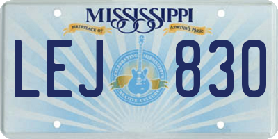 MS license plate LEJ830