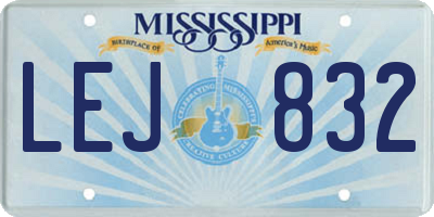 MS license plate LEJ832