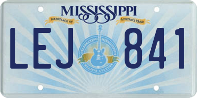 MS license plate LEJ841