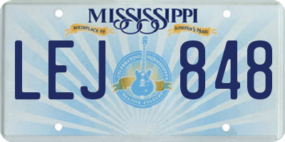 MS license plate LEJ848