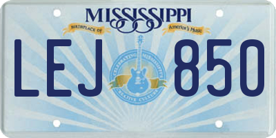 MS license plate LEJ850