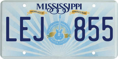 MS license plate LEJ855