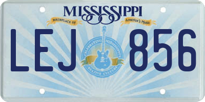 MS license plate LEJ856