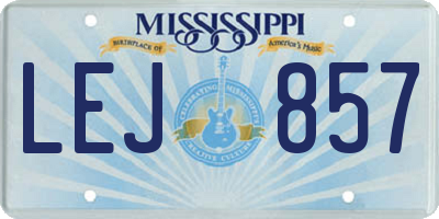 MS license plate LEJ857