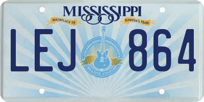 MS license plate LEJ864