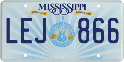 MS license plate LEJ866