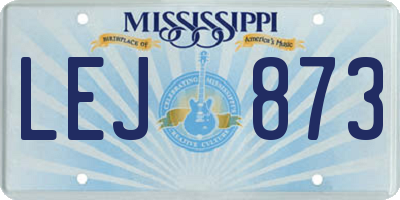 MS license plate LEJ873