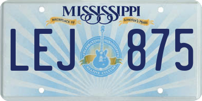 MS license plate LEJ875