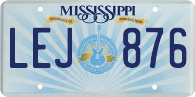 MS license plate LEJ876