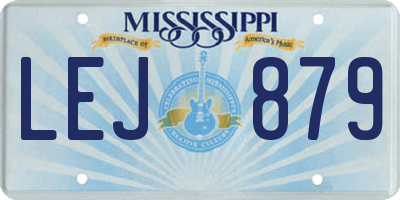 MS license plate LEJ879