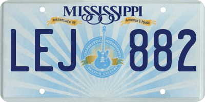 MS license plate LEJ882