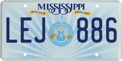 MS license plate LEJ886