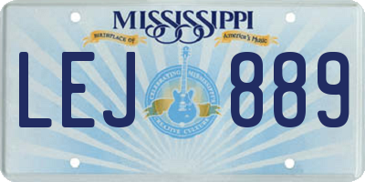 MS license plate LEJ889