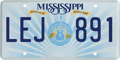 MS license plate LEJ891