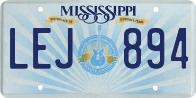 MS license plate LEJ894