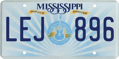 MS license plate LEJ896