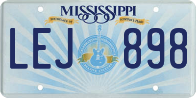 MS license plate LEJ898