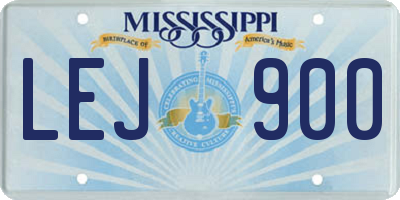 MS license plate LEJ900