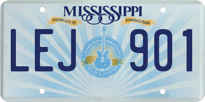 MS license plate LEJ901