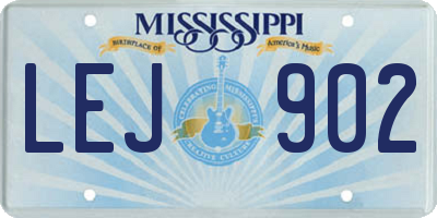 MS license plate LEJ902