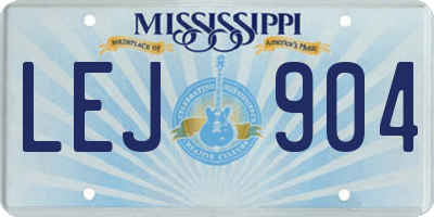 MS license plate LEJ904