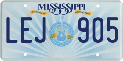 MS license plate LEJ905