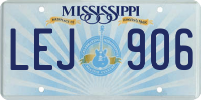 MS license plate LEJ906