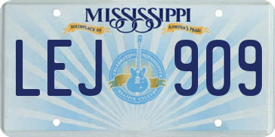 MS license plate LEJ909
